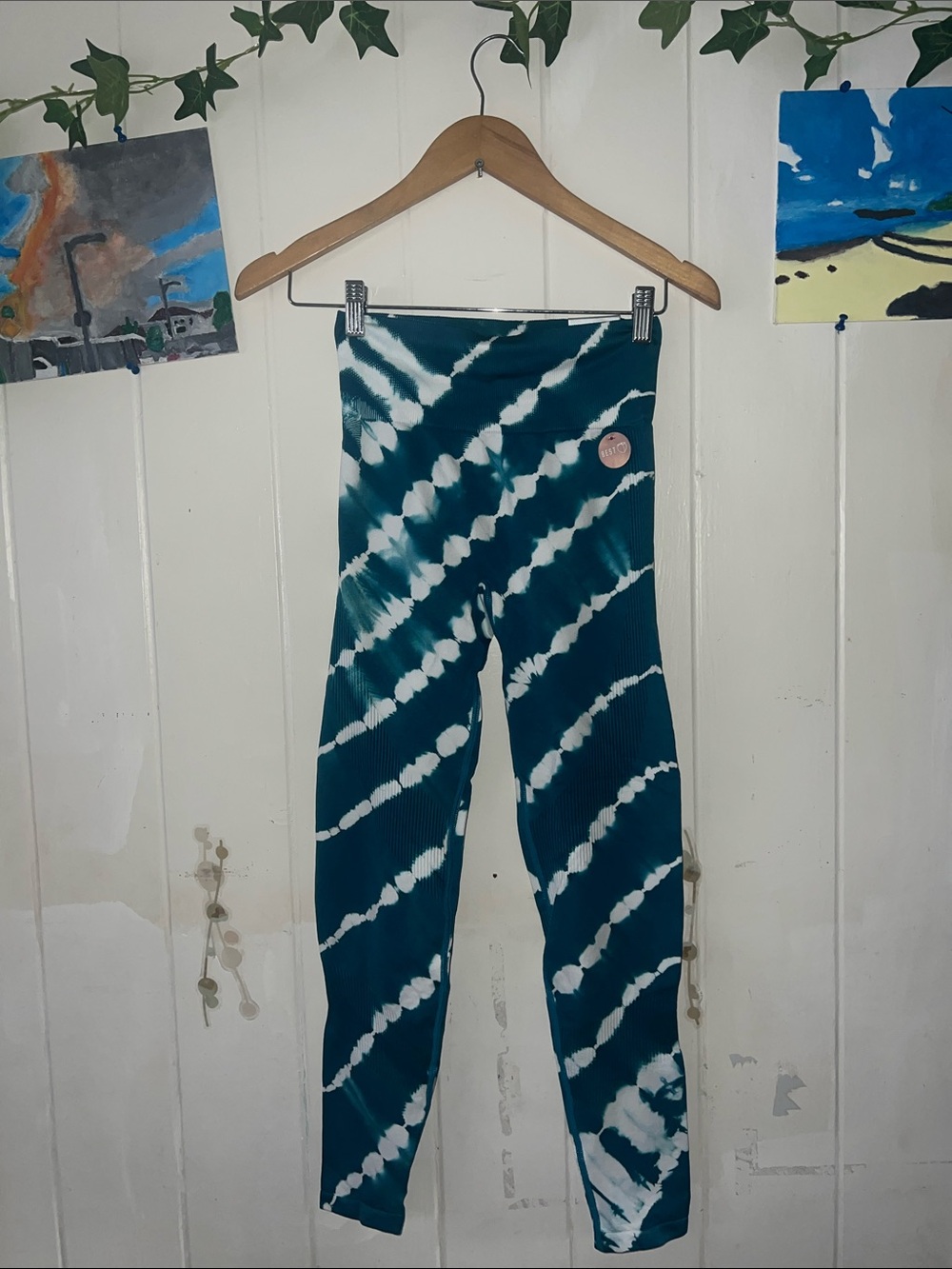 Pink victoria secret Tie-Dye Teal Leggings -